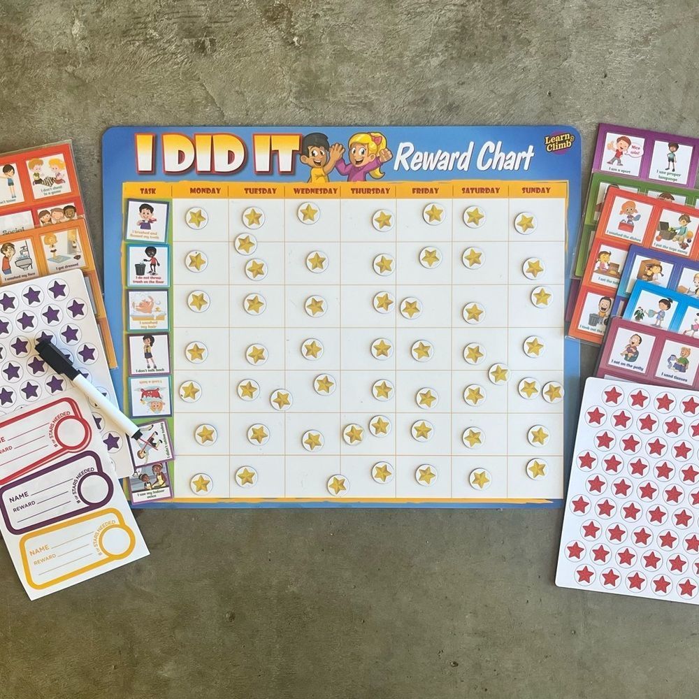Kids Magnetic Reward Chart Learn and Climb